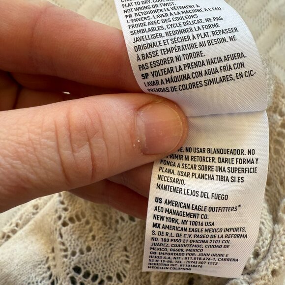 American Eagle, Long-Sleeve, Knit, Large, Bodysuit, CREAM COLORED, NEW WITH TAG - Picture 14 of 15